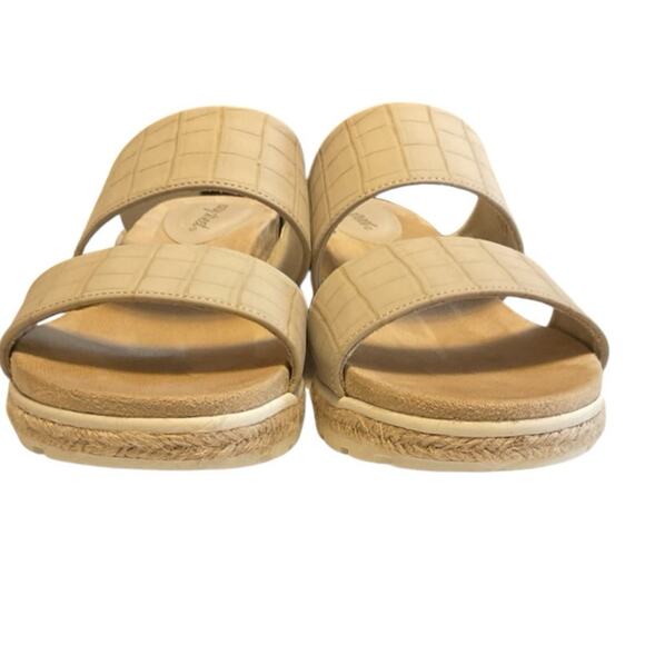 Easy Street Size US 8.5M Women Wedge Heel Slide Sandals Maryann Taupe Croco - Picture 3 of 12